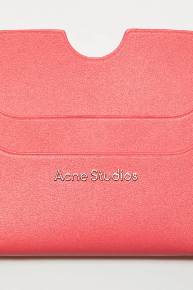 Men Leather Card Holder Electric Pink Acne Studios Small Leather Goods