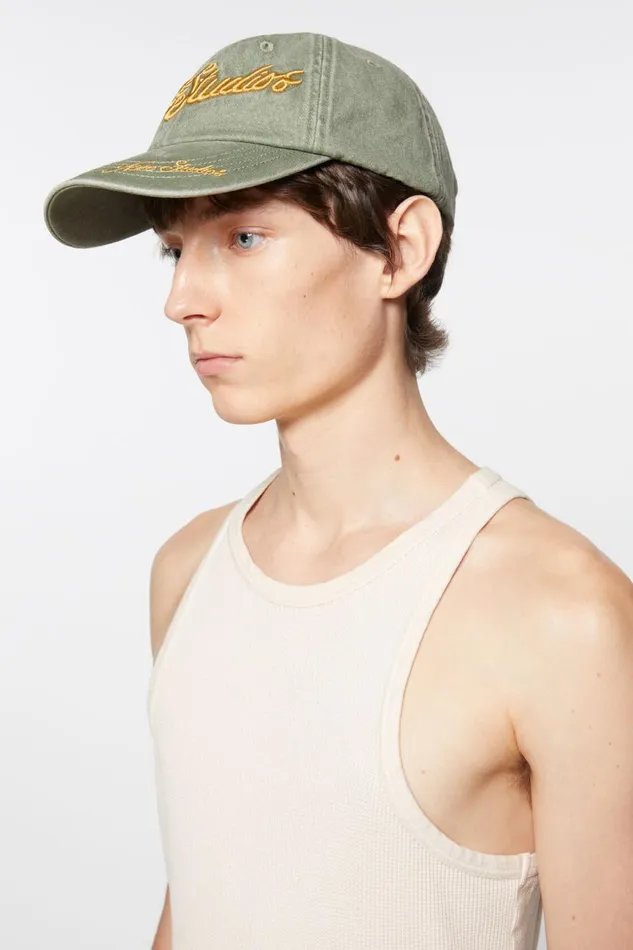 Men Logo Cap Sage Green Acne Studios Hats