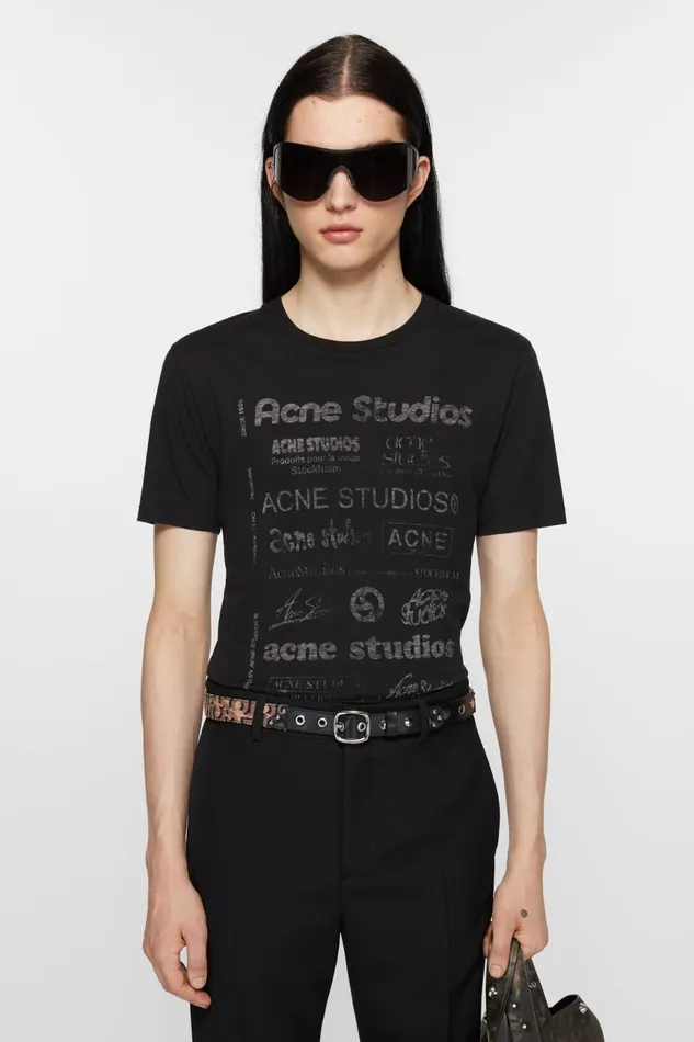 Men Logo Tshirt 8211 Relaxed Fit Black Acne Studios Tshirts