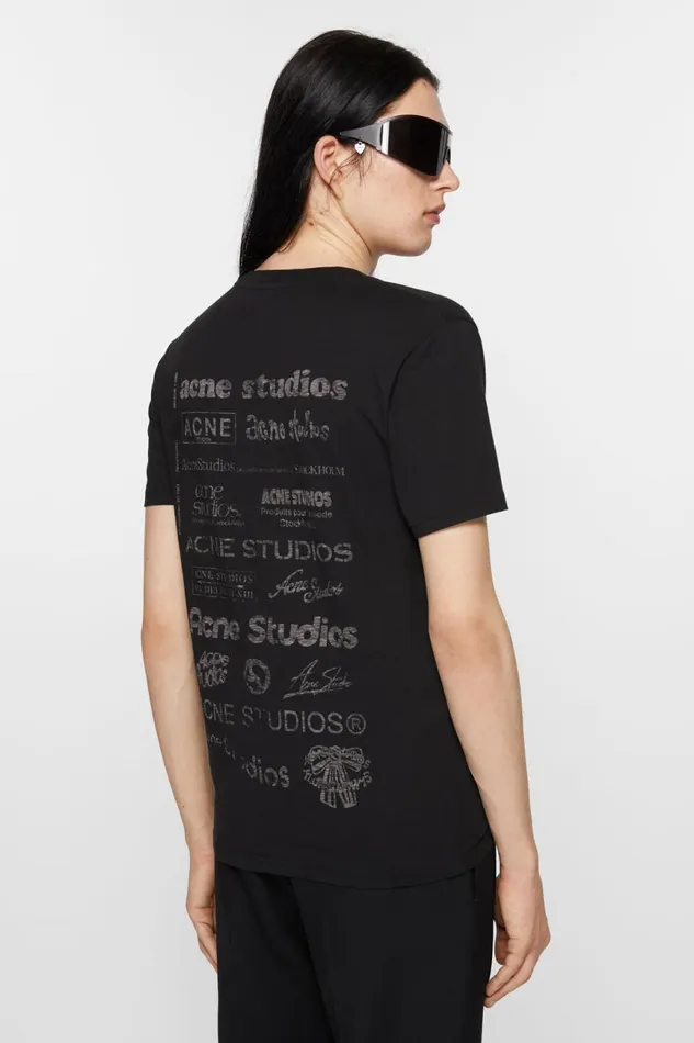 Men Logo Tshirt 8211 Relaxed Fit Black Acne Studios Tshirts