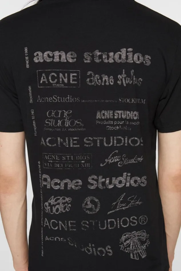 Men Logo Tshirt 8211 Relaxed Fit Black Acne Studios Tshirts