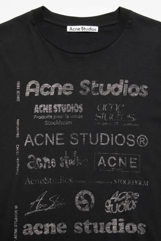 Men Logo Tshirt 8211 Relaxed Fit Black Acne Studios Tshirts