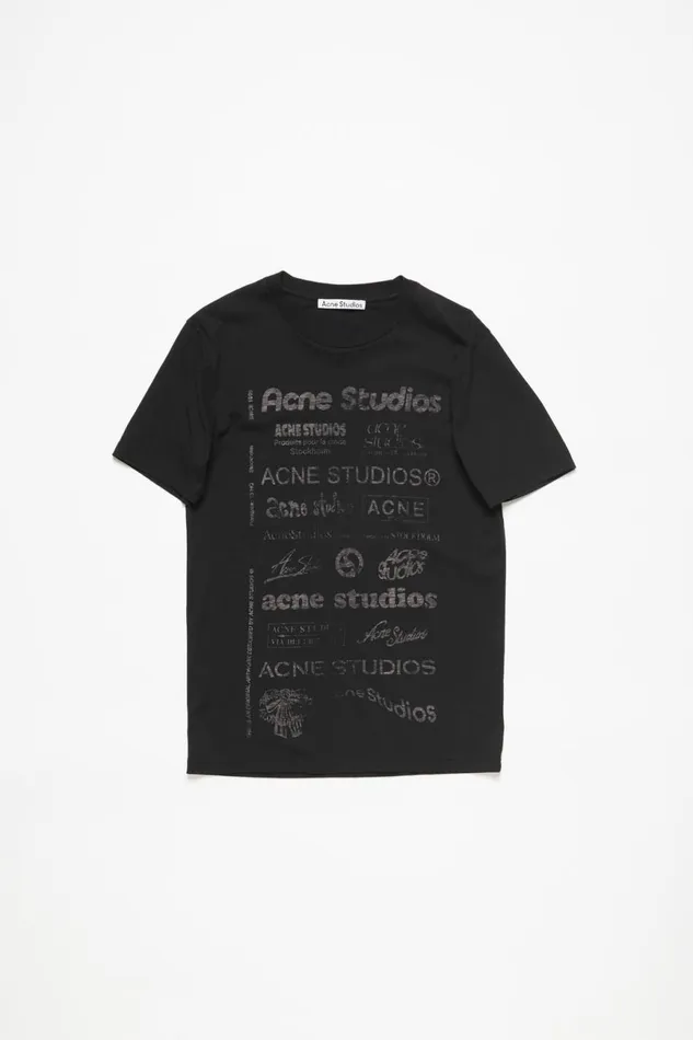 Men Logo Tshirt 8211 Relaxed Fit Black Acne Studios Tshirts