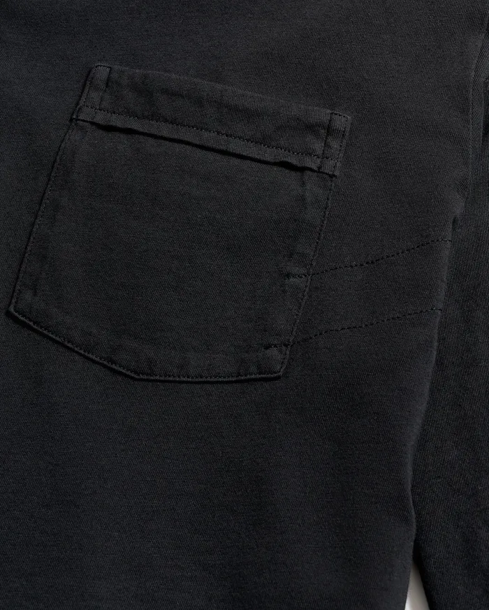 Men Long Sleeve Pensacola Polo Black Billy Reid Polos Tees and Henleys