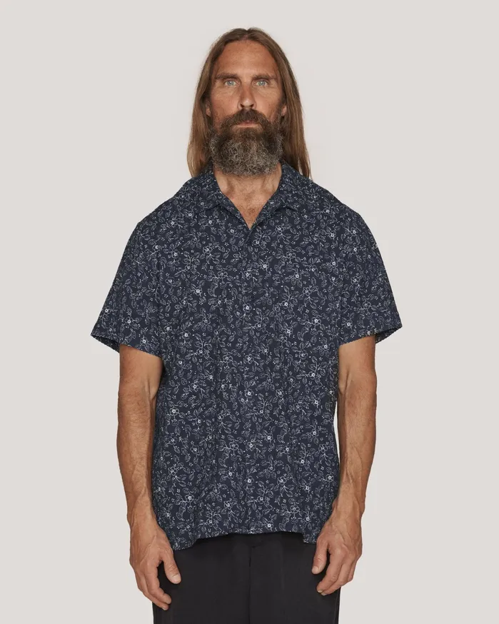 Men Malick Shirt Navy Ecru YMC Shirts