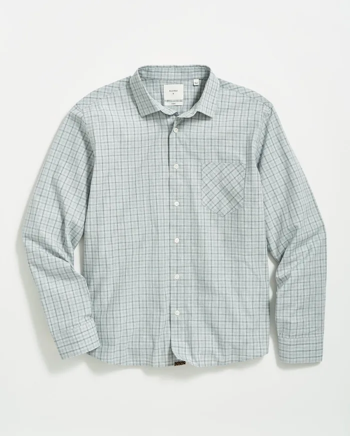Men Melange Window Plaid John T Shirt Greymulti Billy Reid Shirting