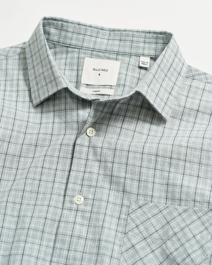 Men Melange Window Plaid John T Shirt Greymulti Billy Reid Shirting