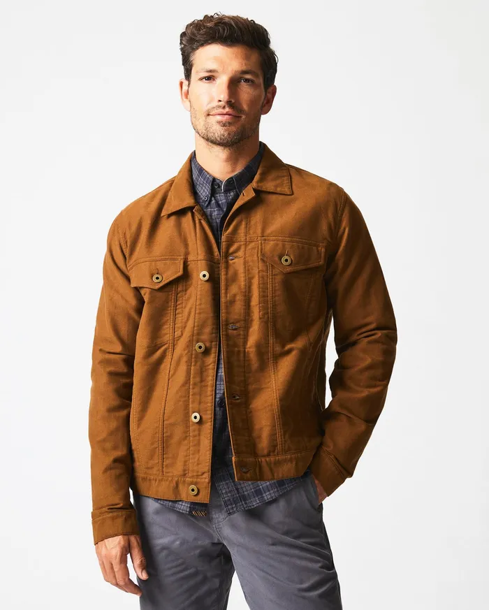Men Moleskin Tupelo Trucker Jacket Tobacco Billy Reid Jackets and Outerwear