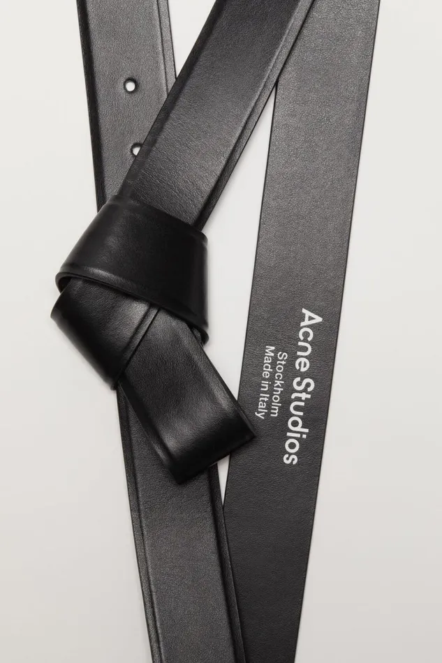 Men Musubi Leather Belt Black Acne Studios Belts