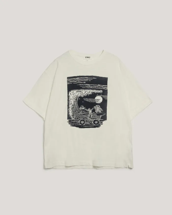 Men On The Mountain Pass Graphic TShirt White YMC Tops and TShirts