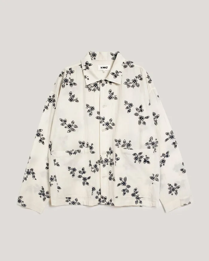 Men PJ Shirt Ecru Navy YMC Shirts