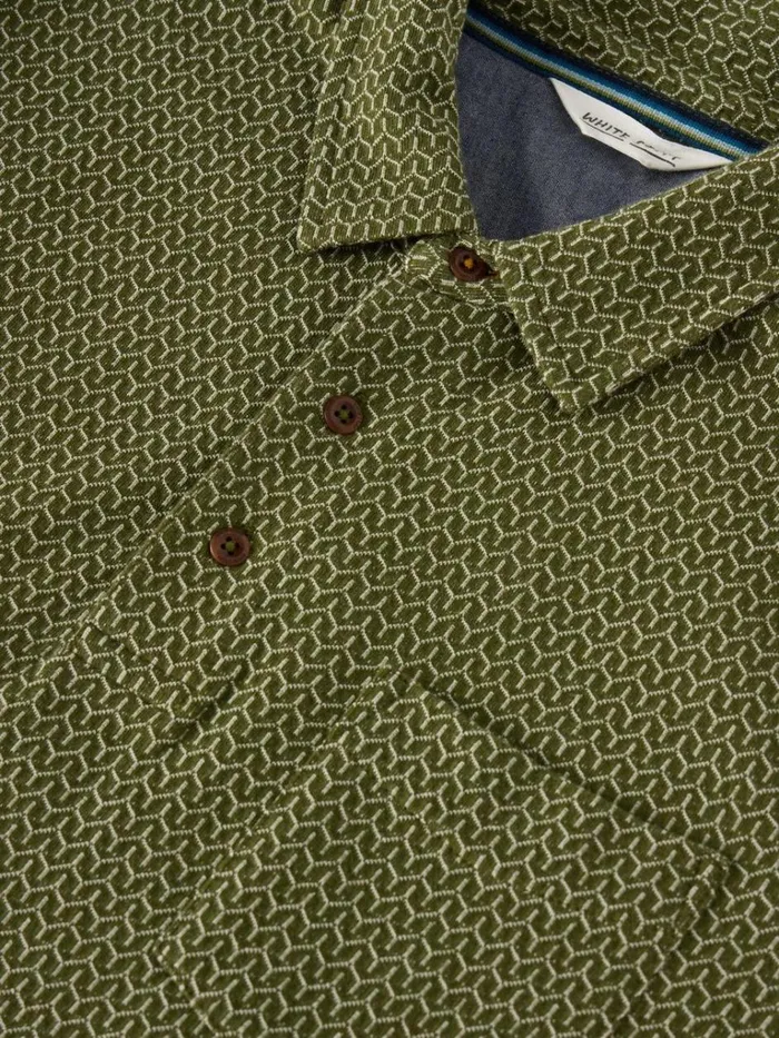 Men POLO SHIRTS White Stuff Jacquard Polo Khaki Green Men POLO SHIRTS White Stuff Jacquard Polo Khaki Green