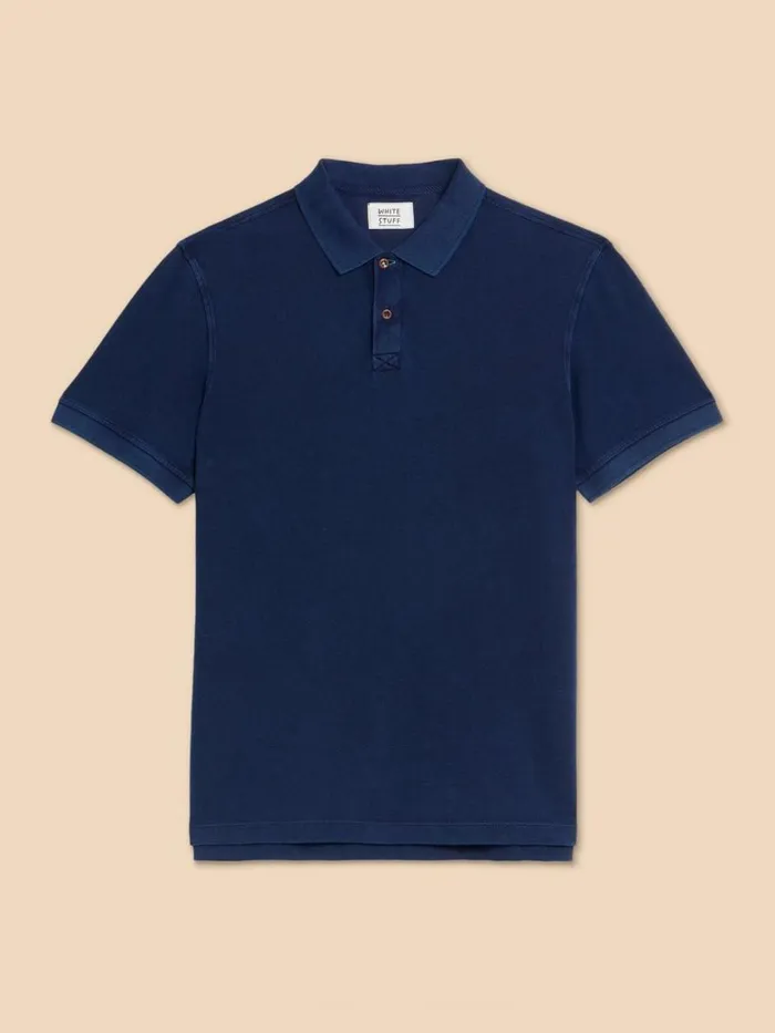 Men POLO SHIRTS White Stuff Utility Polo Deep Blue Men POLO SHIRTS White Stuff Utility Polo Deep Blue