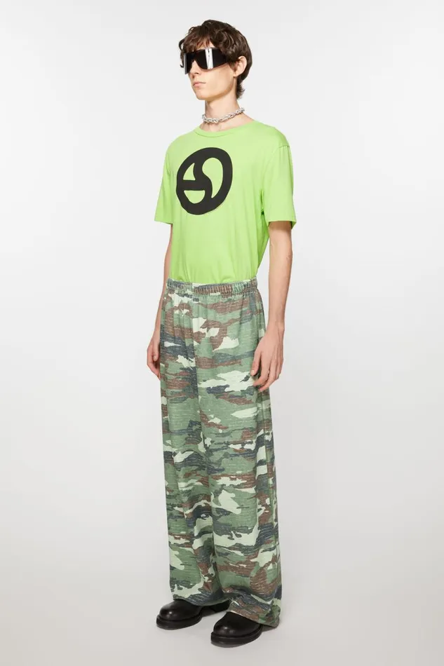 Men Print Sweatpants Khaki Green Acne Studios Trousers