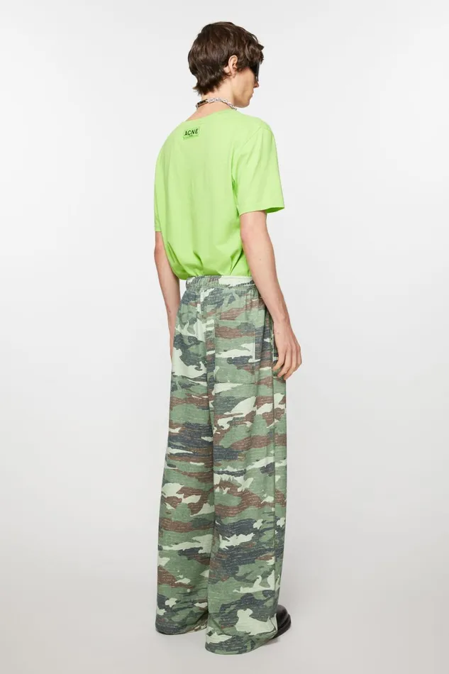 Men Print Sweatpants Khaki Green Acne Studios Trousers