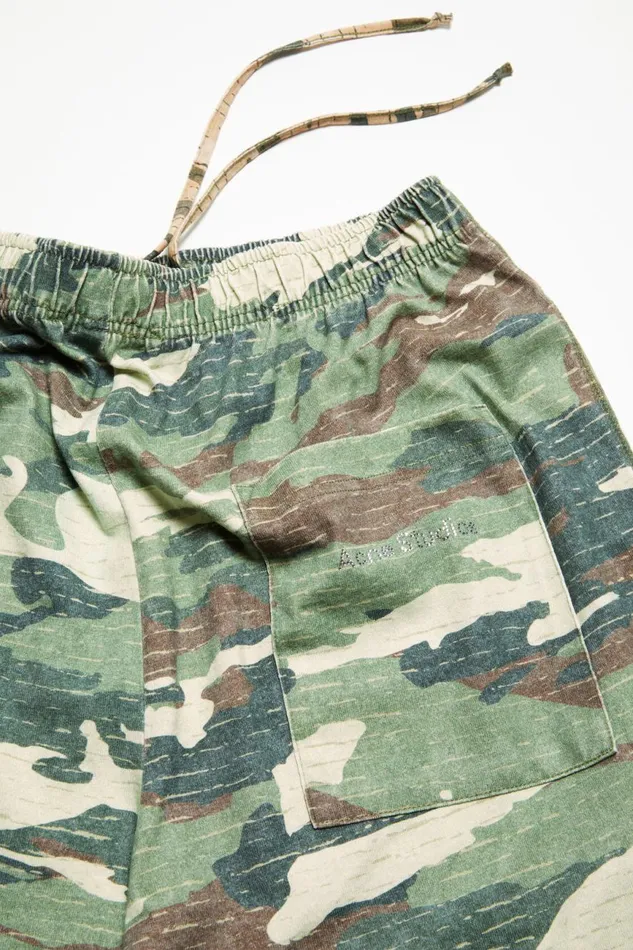 Men Print Sweatpants Khaki Green Acne Studios Trousers
