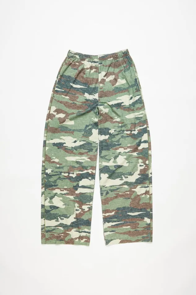 Men Print Sweatpants Khaki Green Acne Studios Trousers