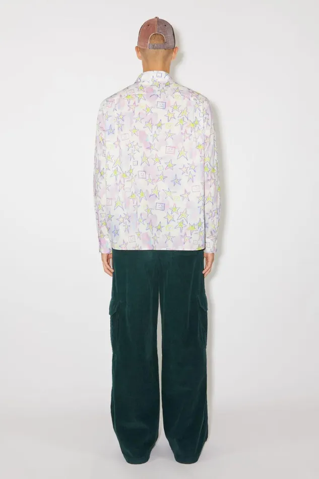 Men Printed Buttonup Shirt Pale Pinkmulti Acne Studios Shirts