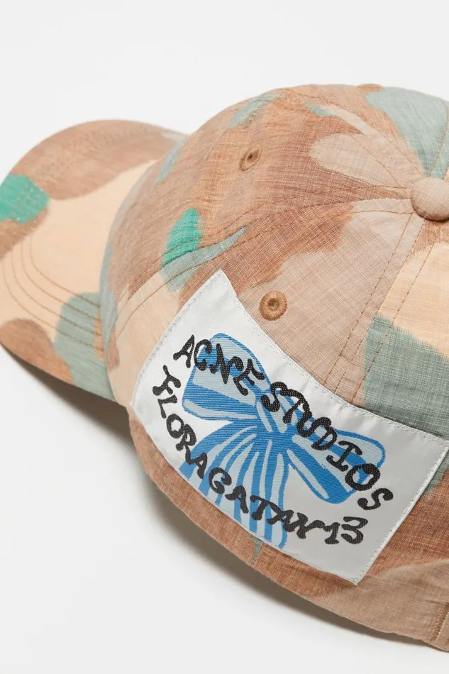 Men Printed Cap Orangegreen Acne Studios Hats