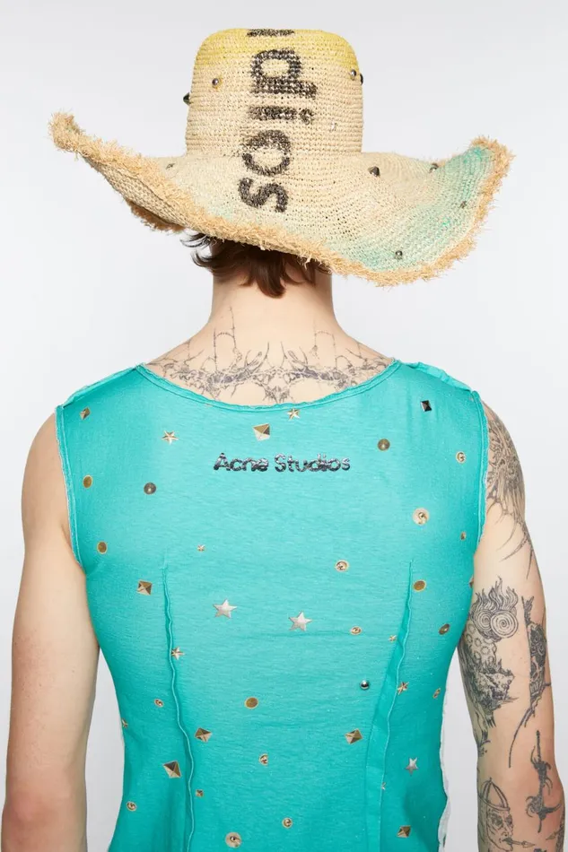 Men Printed Tank Top Emerald Green Acne Studios Tshirts