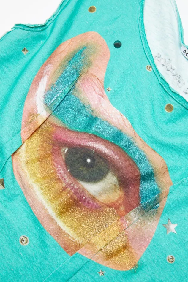 Men Printed Tank Top Emerald Green Acne Studios Tshirts