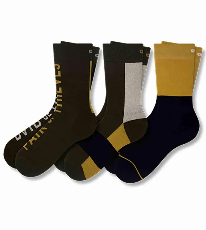 Men Ready For Everything Crew Olive Socks 3 Pack Pair Of Thieves Crew
