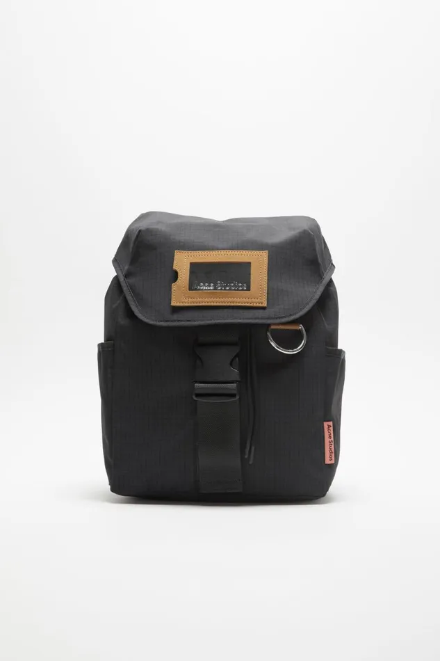 Men Ripstop Nylon Backpack Black Acne Studios Bags