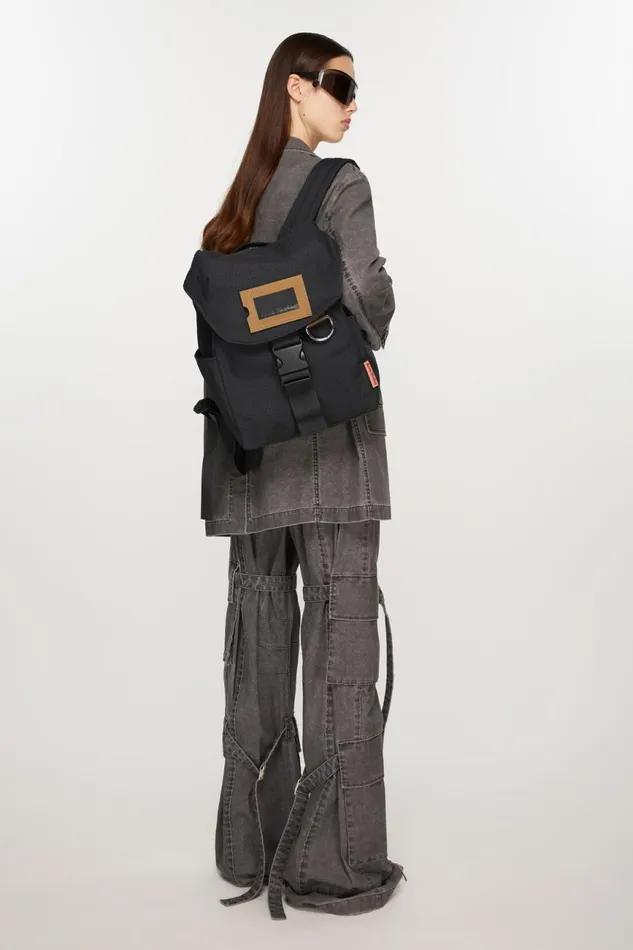 Men Ripstop Nylon Backpack Black Acne Studios Bags