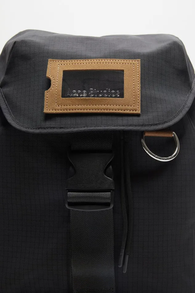 Men Ripstop Nylon Backpack Black Acne Studios Bags