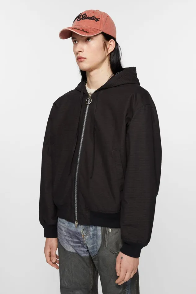 Men Ripstop Padded Jacket Black Acne Studios Outerwear