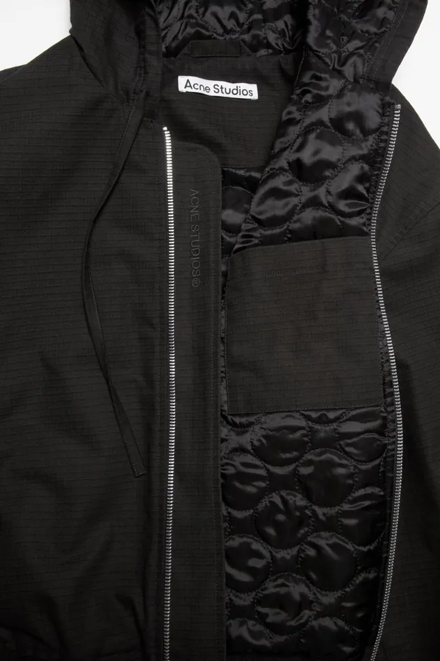 Men Ripstop Padded Jacket Black Acne Studios Outerwear