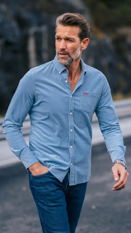 Men Shirts NZA New Zealand Auckland Blue Corduroy Shirt 8211 Brave Blue Men Shirts NZA New Zealand Auckland Blue Corduroy Shirt 8211 Brave Blue