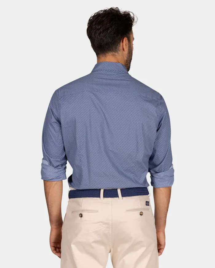 Men Shirts NZA New Zealand Auckland Blue Cotton Shirt With Pattern 8211 Tin Blue Men Shirts NZA New Zealand Auckland Blue Cotton Shirt With Pattern 8211 Tin Blue