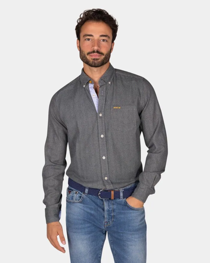 Men Shirts NZA New Zealand Auckland GreyBlue Flannel Shirt 8211 Tin Blue