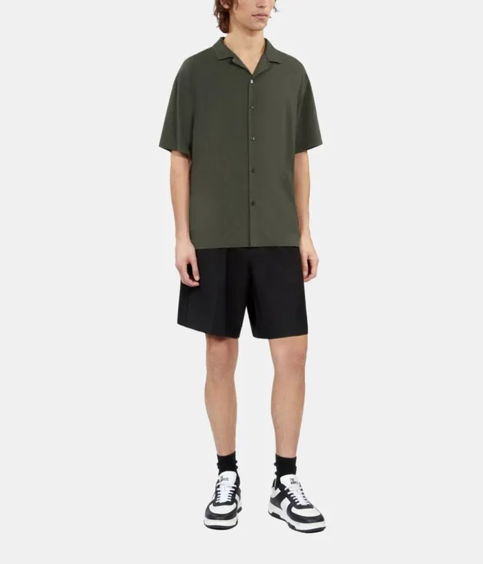 Men Shirts THE KOOPLES Khaki Shortsleeved Shirt Men Shirts THE KOOPLES Khaki Shortsleeved Shirt