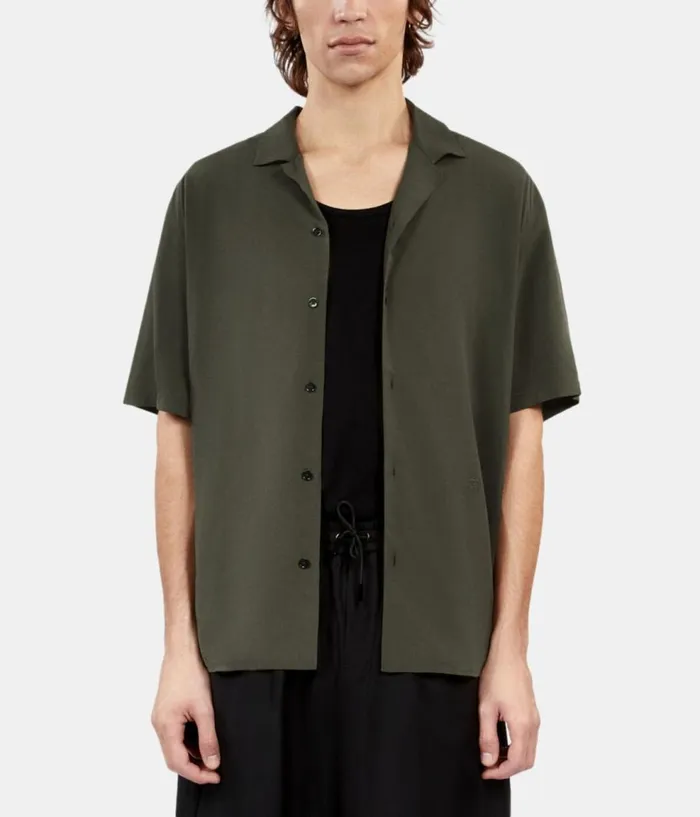 Men Shirts THE KOOPLES Khaki Shortsleeved Shirt Men Shirts THE KOOPLES Khaki Shortsleeved Shirt