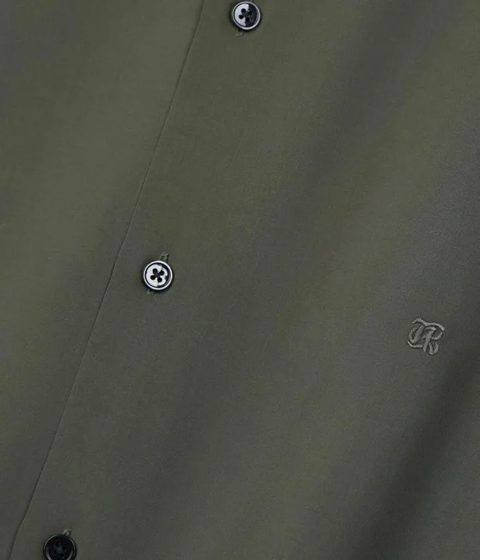 Men Shirts THE KOOPLES Khaki Shortsleeved Shirt Men Shirts THE KOOPLES Khaki Shortsleeved Shirt