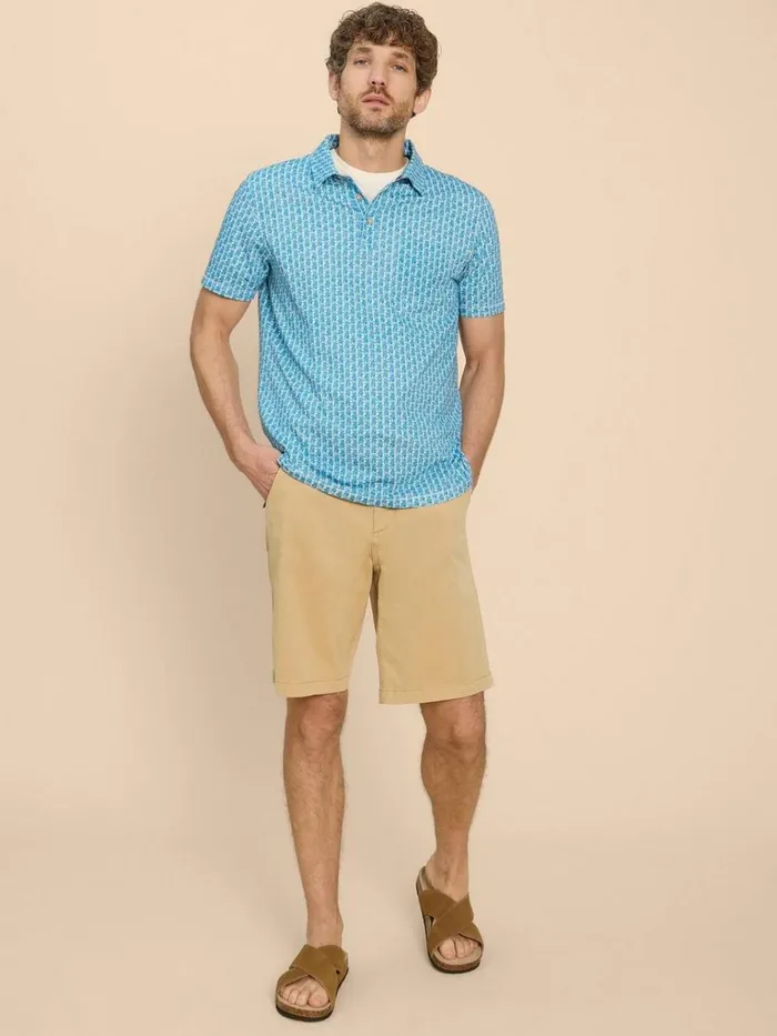 Men SHIRTS White Stuff Pineapple Printed Polo White Print