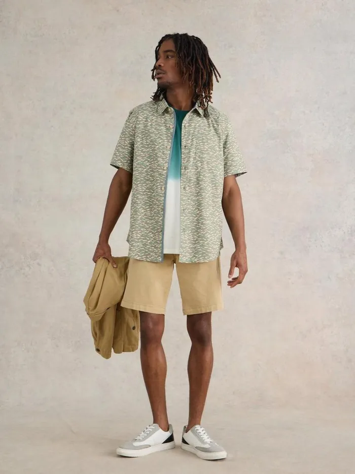 Men SHIRTS White Stuff Shoal Printed Shirt Mint Green Men SHIRTS White Stuff Shoal Printed Shirt Mint Green