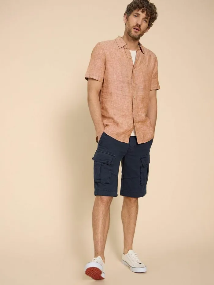 Men SHORTS White Stuff Halsall Organic Cargo Short Dark Navy