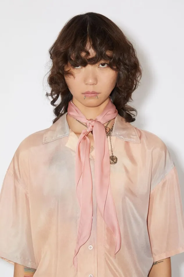 Men Silk Scarf Rose Pink Acne Studios Scarves