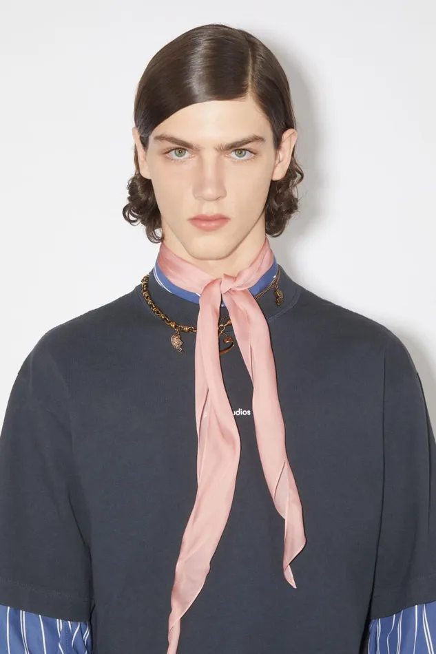 Men Silk Scarf Rose Pink Acne Studios Scarves