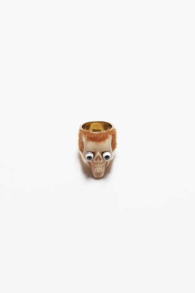 Men Skull Ring Antique Goldbrown Acne Studios Jewellery