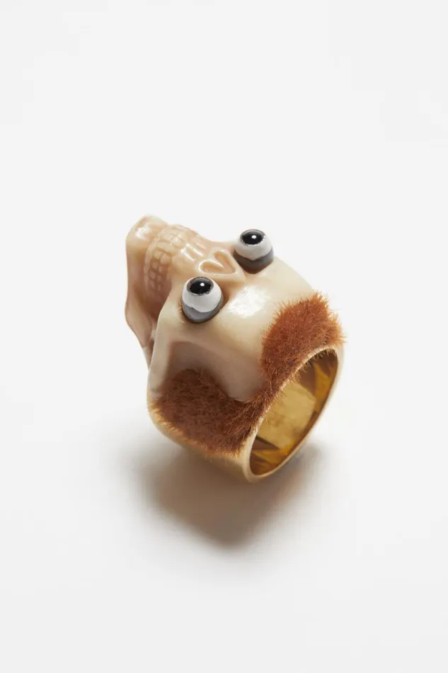 Men Skull Ring Antique Goldbrown Acne Studios Jewellery