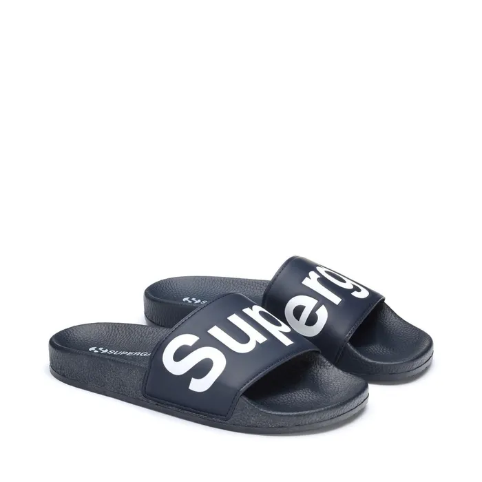 Men Slippers Unisex 1908 SLIDES POLYSOFT SLIDE BLUE NAVYWHITE Superga Slippers
