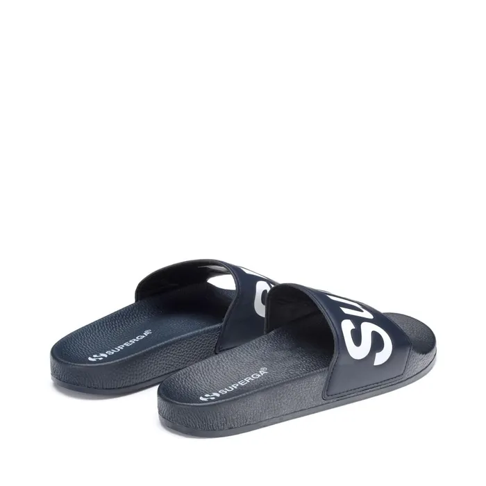 Men Slippers Unisex 1908 SLIDES POLYSOFT SLIDE BLUE NAVYWHITE Superga Slippers