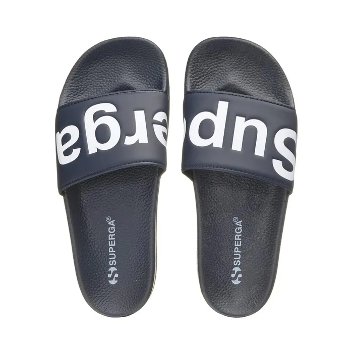 Men Slippers Unisex 1908 SLIDES POLYSOFT SLIDE BLUE NAVYWHITE Superga Slippers
