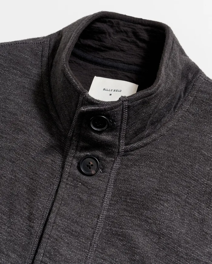 Men Slub Cotton Cardigan Black Billy Reid Sweaters and Sweatshirts