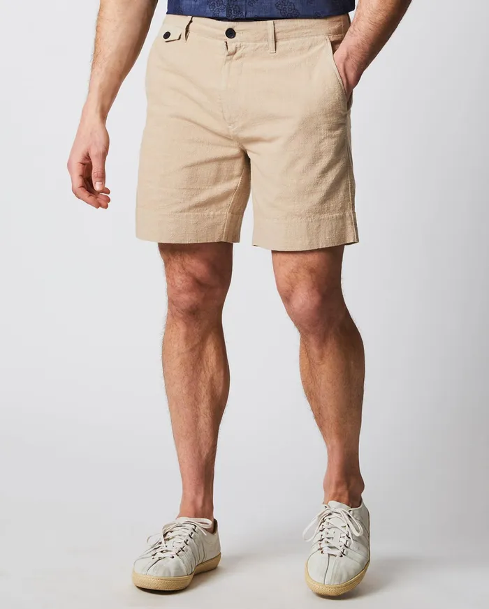 Men Slub Cotton Short Khaki Billy Reid Bottoms