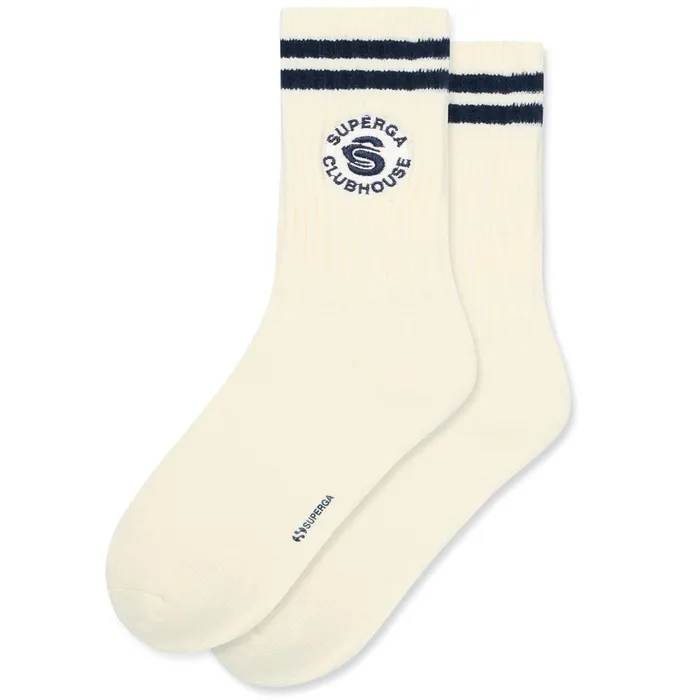 Men Socks Unisex SP24M02 CREW 1PACK Crew Sock OFF WHITENAVY Superga Socks